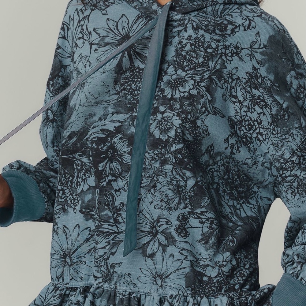 Pilcro drop shoulder Floral Blue Hoodie - Never worn-